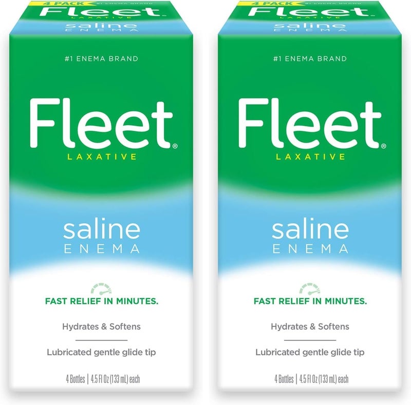 Fleet Laxative Saline Enema for Adult Constipation, 4.5 fl oz, 4 Bottles (Pack of 2) - Image 1